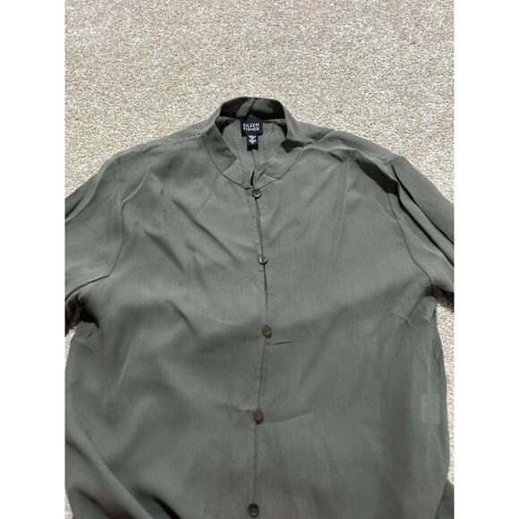 Eileen Fisher Women Button Down Sheer Long sleeves blouse Cover Up sz S - Picture 9 of 10